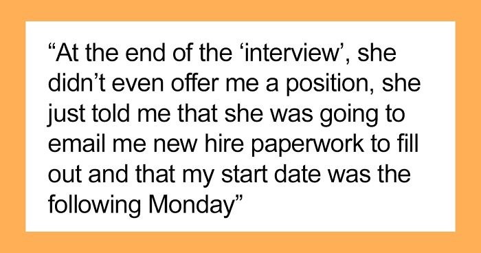 Woman Gets A Job And Can Start Monday Immediately After An Hour-Long Interview With No Questions