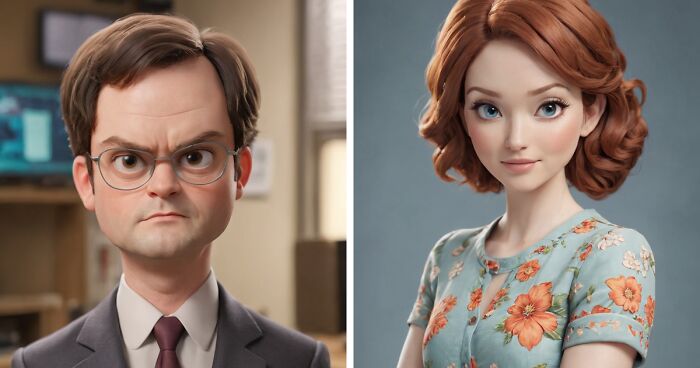 I Imagined What The Office Characters Would Look Like If They Were Part Of A Disney Or Pixar Animated Series (28 Pics)