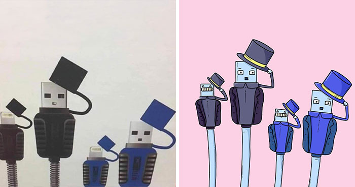 Artist Redraws 20 Funny Examples Of Pareidolia In Everyday Life And Turns It Into Fun Illustrations (New Pics)