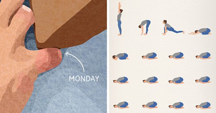 I Create Humorous Illustrations On Simple Subjects Of Everyday Life, Here Are 55 Of My Best Ones