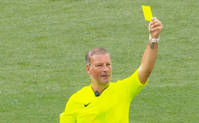FUNNY!! Soccer player pulls a reverse UNO card on the referee when he