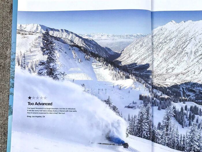 Utah Ski Resort Gets A 1-Star Review From A Guy In Los Angeles Because The Mountain Was Too Difficult. They Used The Review To Advertise