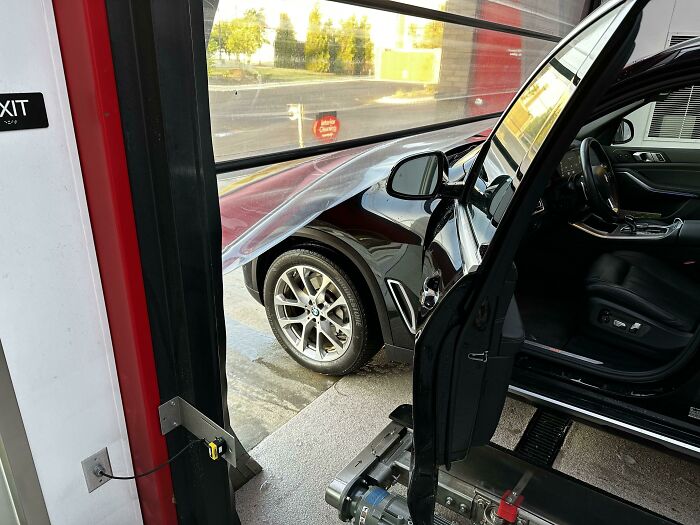 Car Wash Forgot To Open Exit Garage Door