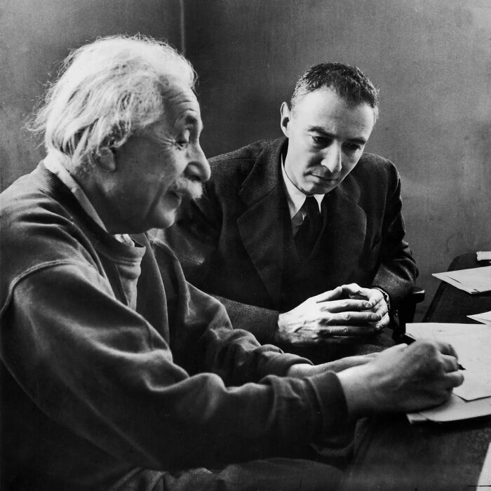 J. Robert Oppenheimer With Albert Einstein At The Institute For Advanced Study, 1947