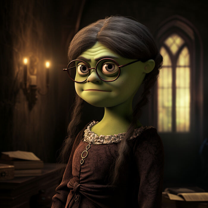 Moaning Myrtle in the animation style of DreamWorks