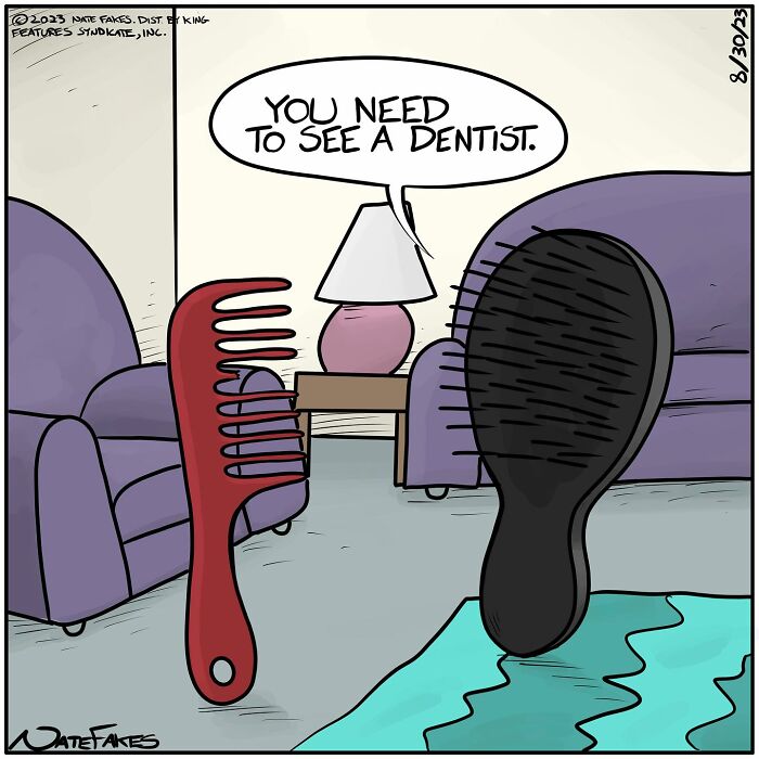 Broken hair brush