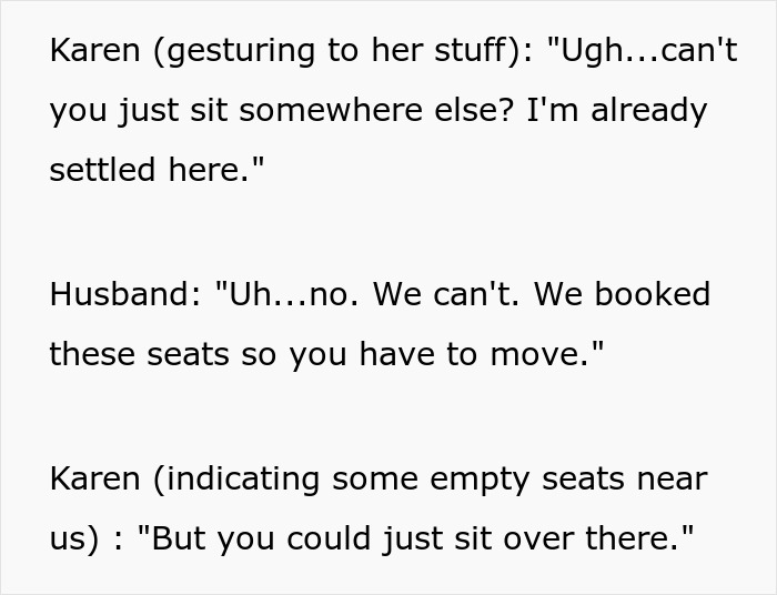 Spouses Upset Seeing A Random Karen In Their Booked 1st Class Train Seats And Refusing To Move