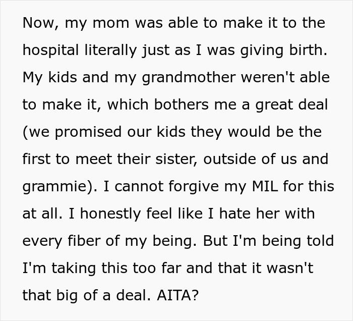 Woman Asks If She’s Wrong For Saying Her MIL Is Dead To Her After She Ruined Plans Made Pre-Labor