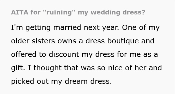 “[Am I The Jerk] For ‘Ruining’ My Wedding Dress?”