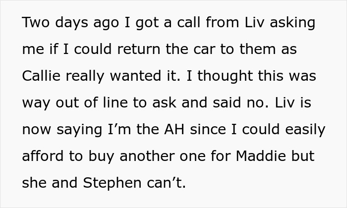 Mom Refuses To Return Her Daughter’s Birthday Gift Due To Own Sister’s Whim, Gets Called A Jerk