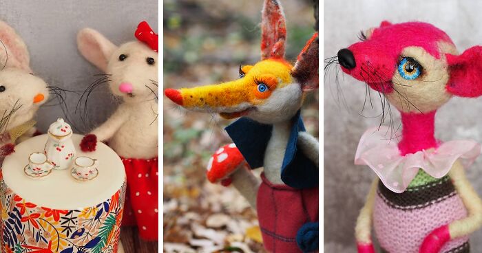 Here Are 32 Of My Unique Felted Dolls With Exaggerated Features