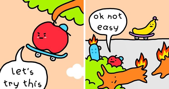 Artist Creates Humorous Comics Featuring An Apple In A Variety Of Funny And Relatable Situations (28 Pics)