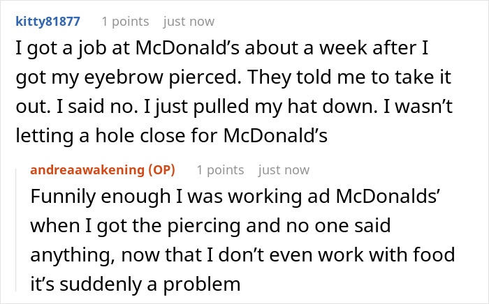 Employee Maliciously Complies With Boss' Stupid "No Piercings" Rule, Setting Him Off For Months