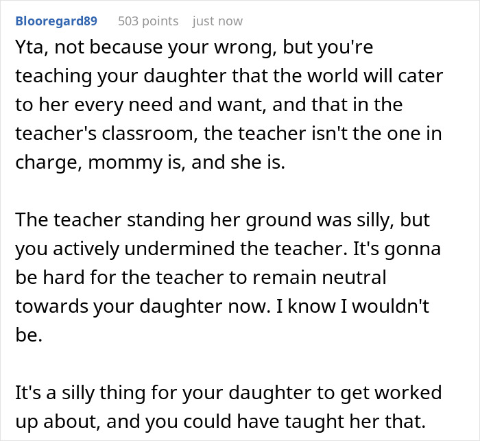Mom Asks If She Is Wrong For Not Backing Down On Her Child’s Teacher Calling Her The Proper Name 