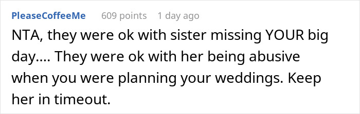 “I [Won't] Subject My Wife To This Abusive Trainwreck”: Man Skips Sister’s Wedding, Citing Her Rage