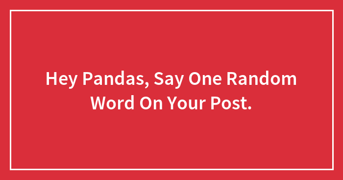 Hey Pandas, Say One Random Word On Your Post. (Closed)