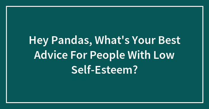 Hey Pandas, What’s Your Best Advice For People With Low Self-Esteem?