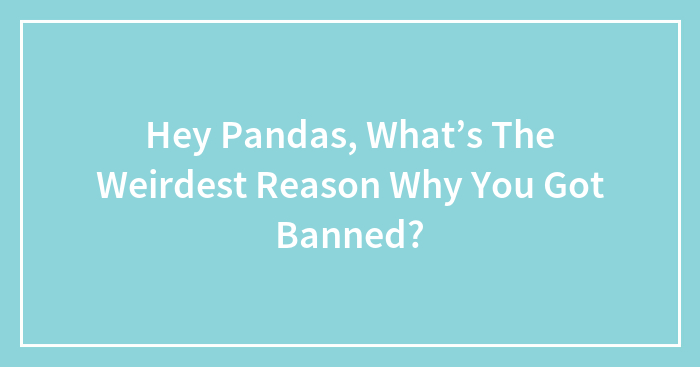 Hey Pandas, What’s The Weirdest Reason Why You Got Banned? (Closed)