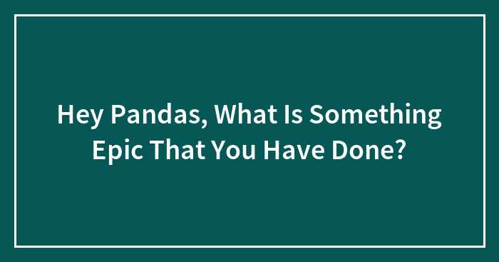 Hey Pandas, What Is Something Epic That You Have Done? (Closed)