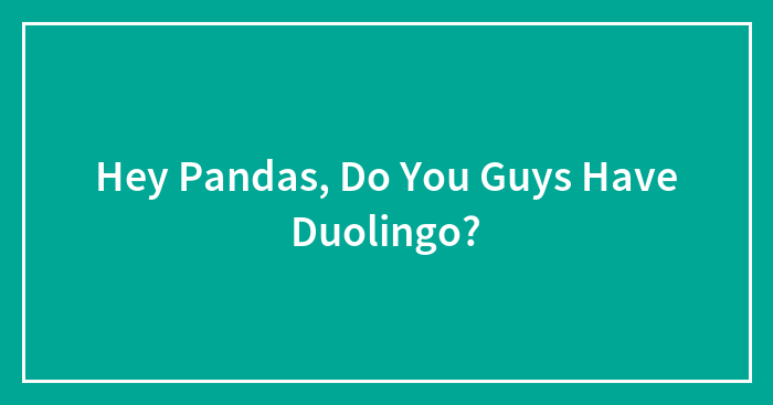 Hey Pandas, Do You Guys Have Duolingo? (Closed)