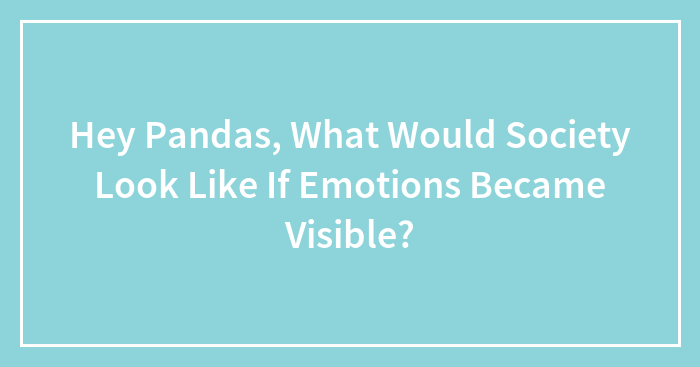 Hey Pandas, What Would Society Look Like If Emotions Became Visible?