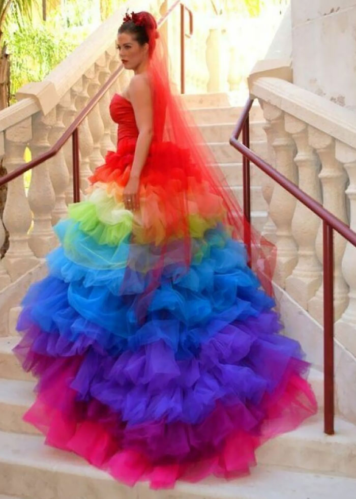 Rainbow Wedding Dress