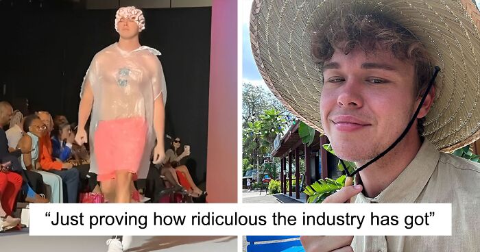 Fashion Week Impostor Goes Viral As He Catwalks Wearing A Trash Bag And No One Notices