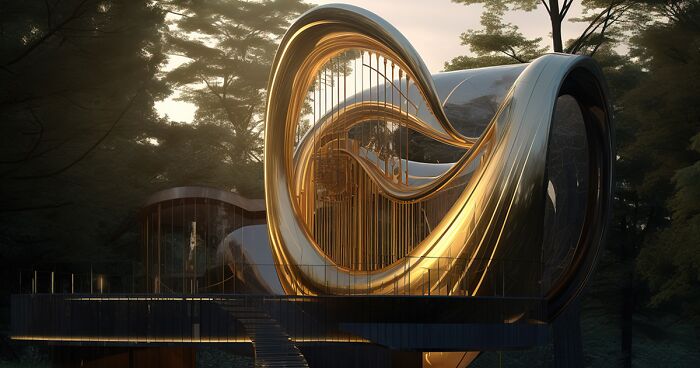 14 Homes That I Designed Inspired By The Characteristics Of Musical Instruments With The Help Of AI