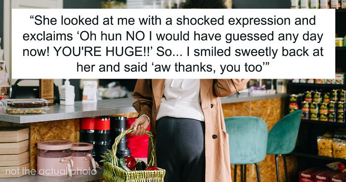 Random Shopper Calls Woman’s Pregnant Belly “Huge”, Leaves In A Huff After Being Hit With “You Too”