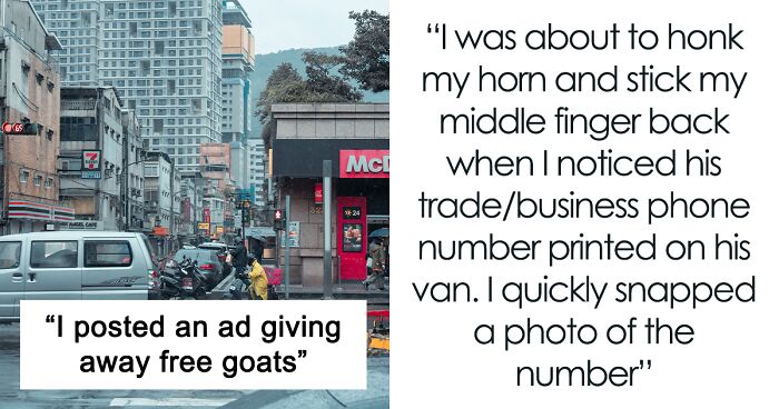 Man’s Road Rage Backfires When Woman Uses His Van Number To Advertise Free Goats