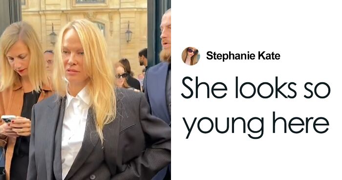 Pamela Anderson Shows Off Her Makeup-Free Face At Paris Fashion Week