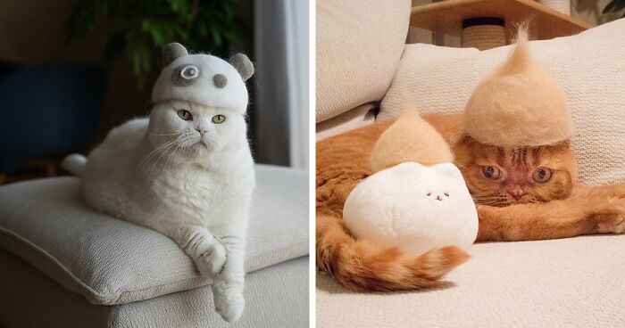 32 Of The Most Adorable Cat-Fur Hats Crafted By This Japanese Couple