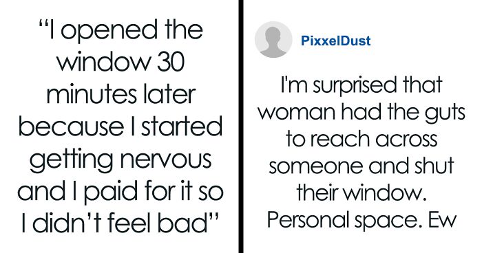 Passenger Pays Extra Money For A Window Seat, Lady In The Next Seat Reaches Over And Shuts It