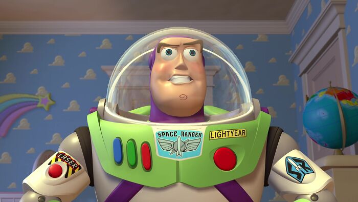 Buzz Lightyear in Toy Story movie scene 