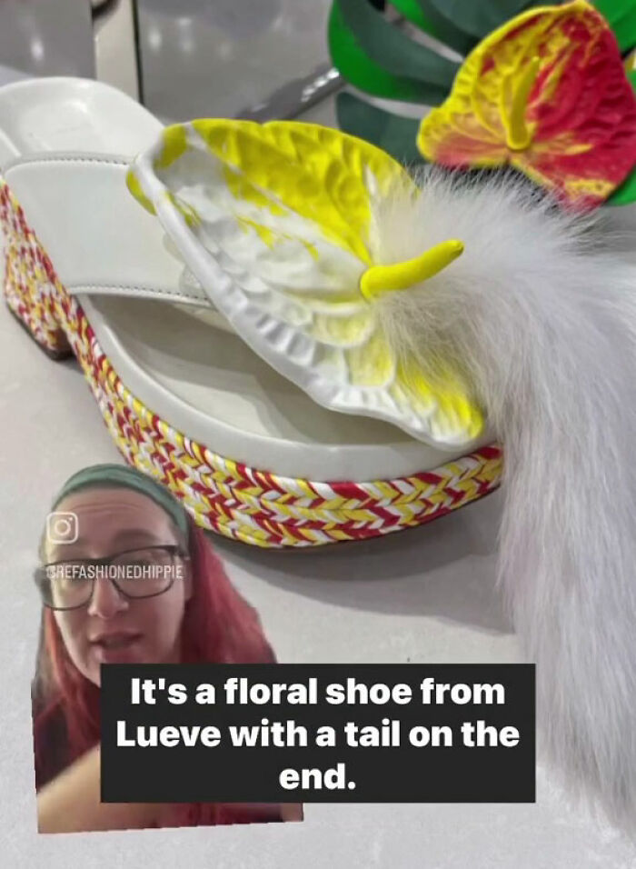 It's A Floral Shoe From Lueve With A Tail On The End. Apparently, That's Like A New Thing Is To Have Tails On Shoes