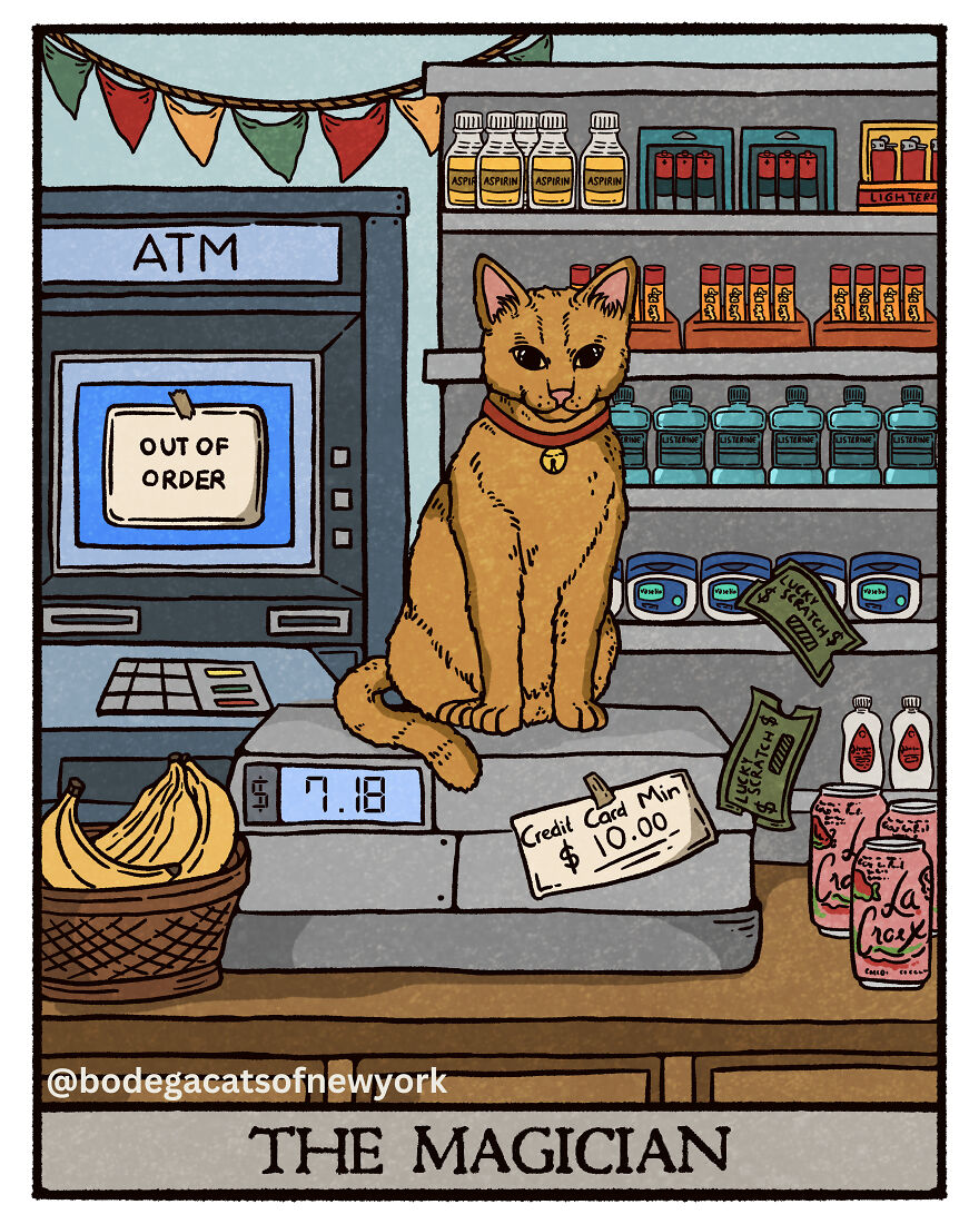 Check Out The First 7 Cards From The Upcoming Bodega Cats Tarot Deck