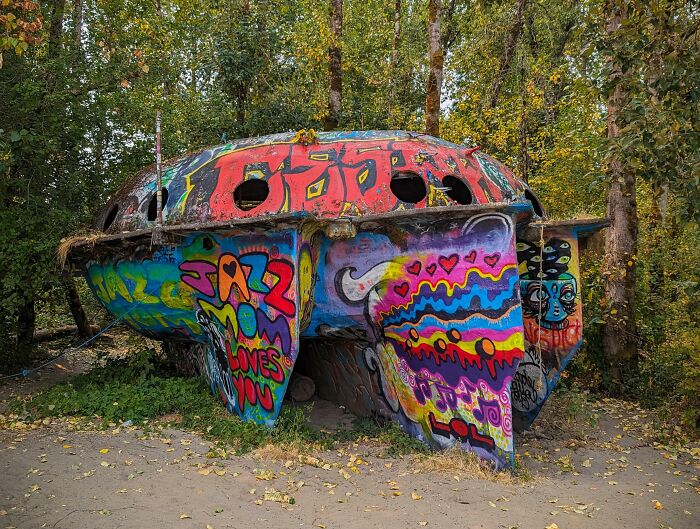 Abandoned UFO Boat On A Nude Beach In Oregon