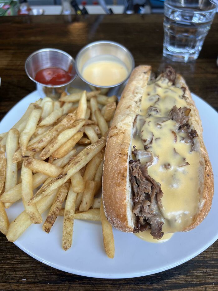 Cheesesteak, Fries, Extra Whiz