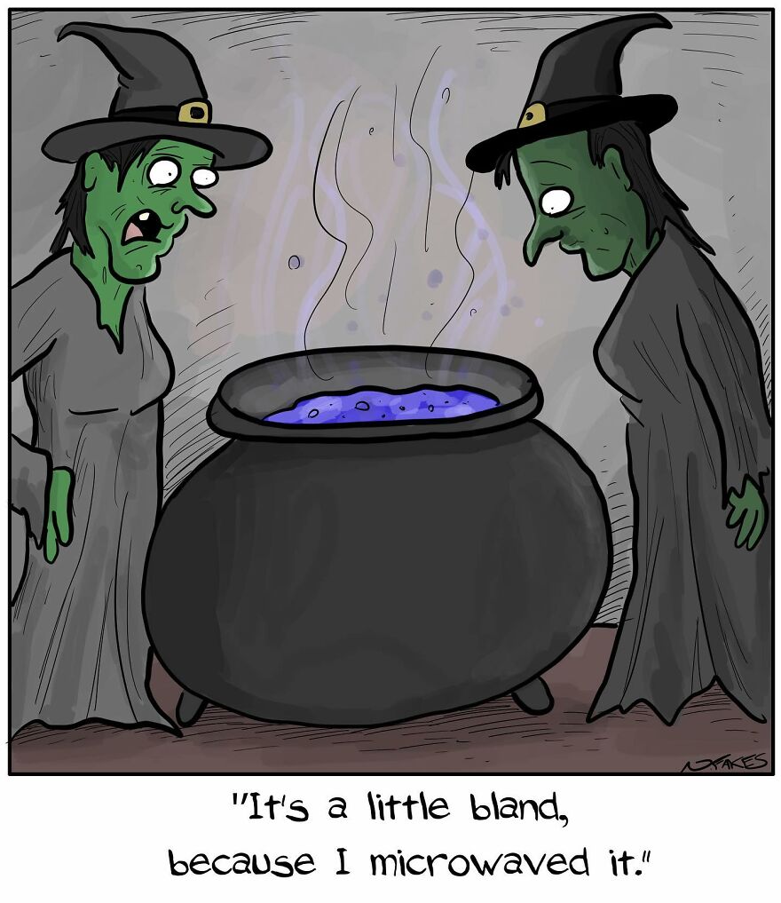 This Artist Can Tell A Joke In A Single Panel, Here Are His Best Works About Halloween (55 Pics)