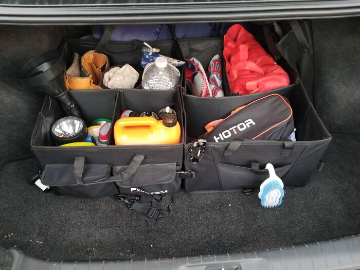 A Car Organizer You Can Stash In The Trunk Or Your Cargo Area And Finally Keep The Car As Neat As Possible!