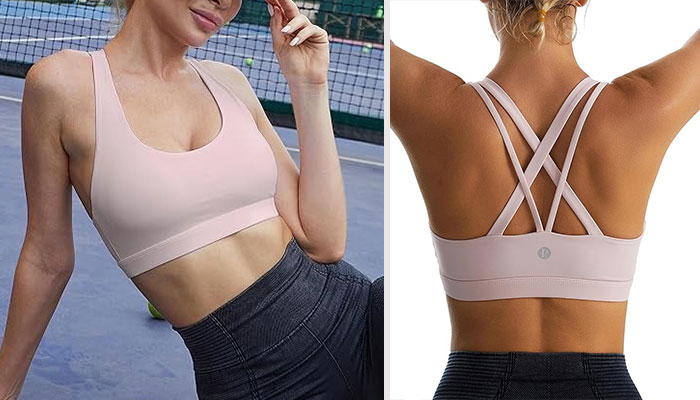 Evercute Sports Bra for Women Padded Medium Support Criss Cross Strappy  Bras Seamless High Impact Yoga Exercise Athletic Bras : :  Clothing