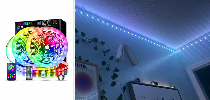 Leelberd Luminous Melody: 100ft LED Lights With Music Sync - Make Your Space 'Light' Up To The Beat And Color Your World With One Remote Twirl!