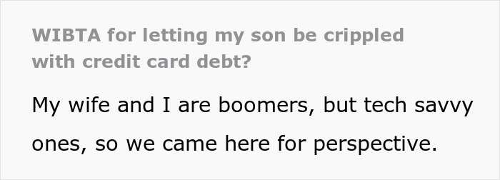 "He Stole One Of My Credit Cards": Entitled Son Expects His Well-Off Boomer Parents To Support Him