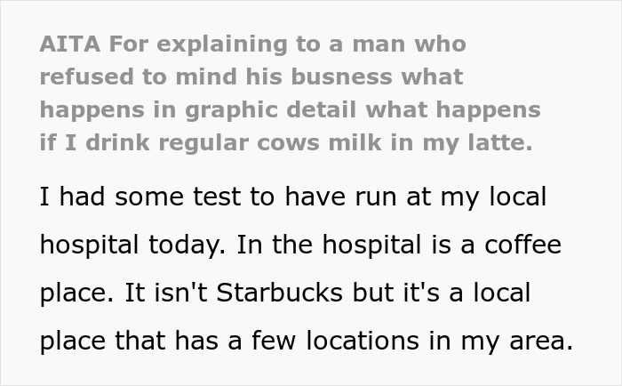 Person Has To Comment On Woman Ordering Oat Milk, Regrets It After Getting Too Much Information