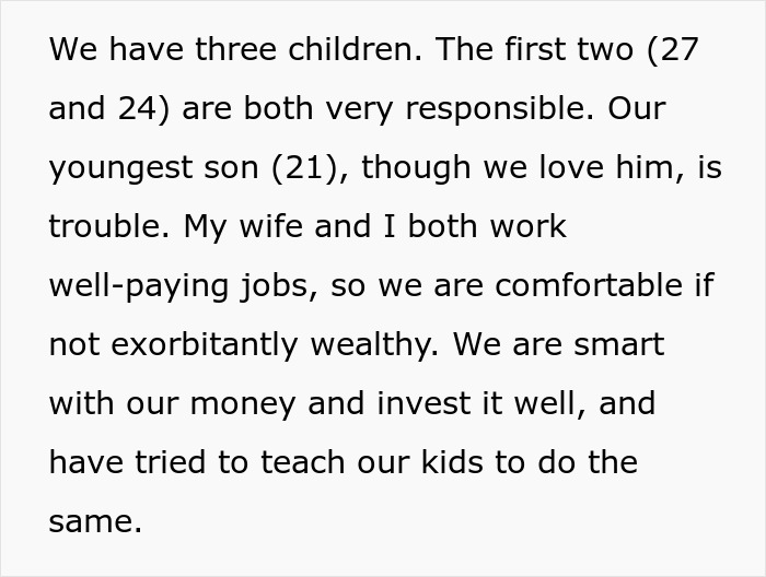 "He Stole One Of My Credit Cards": Entitled Son Expects His Well-Off Boomer Parents To Support Him