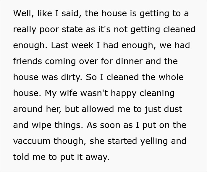 Man At Wit’s End As Home Turns Messy Following Pregnant Wife’s Demand He Doesn’t Vacuum