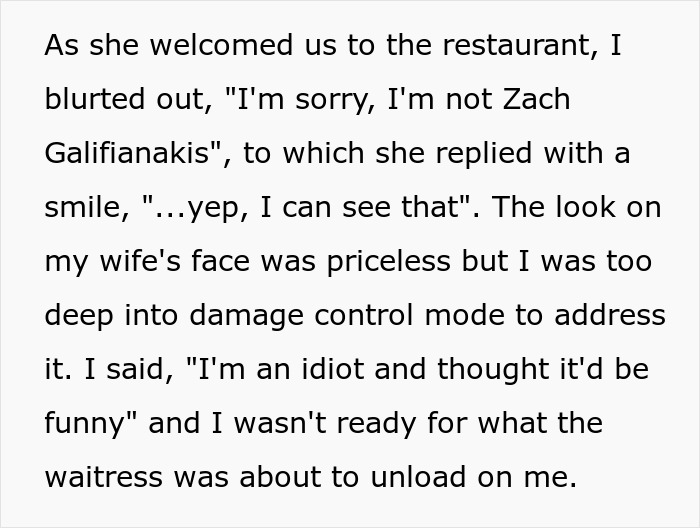 Man Named Zach Lives To Regret His Funny Prank Of Making A Reservation As The 'Zach Galifianakis'