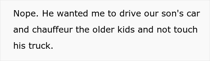 Husband Upset Wife Won’t Give Him Her Car Despite Not Letting Her Drive His Beloved Truck