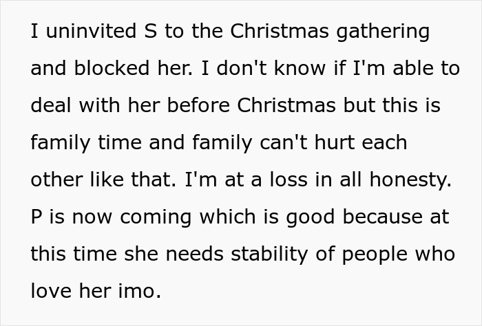 Woman Thinks Mom Is Wrong For Uninviting Her From Christmas Because Of Dating Sister’s Husband