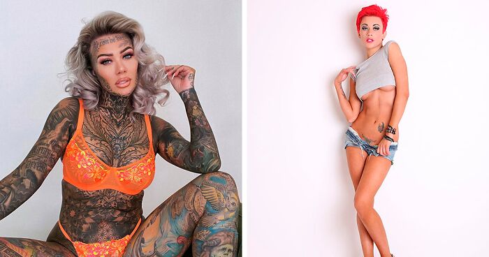 Instagram Model Reveals Pics From Before Becoming The 'Most Tattooed Woman' In The UK